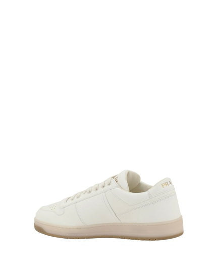 Prada White Calf Leather Bos Taurus Low Top Sneakers