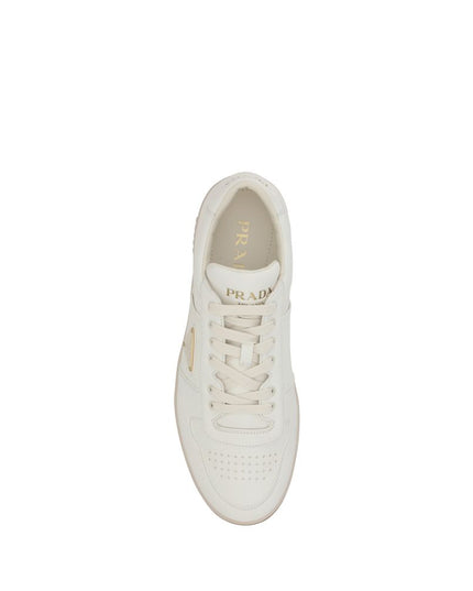 Prada White Calf Leather Bos Taurus Low Top Sneakers