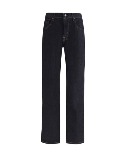 7FOR Blue Cotton Straight-Leg Jeans