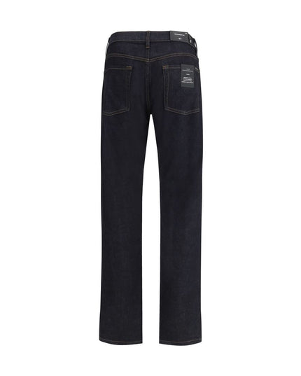 7FOR Blue Cotton Straight-Leg Jeans