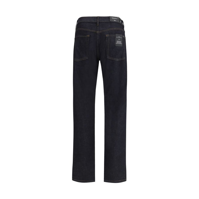 7FOR Blue Cotton Straight-Leg Jeans