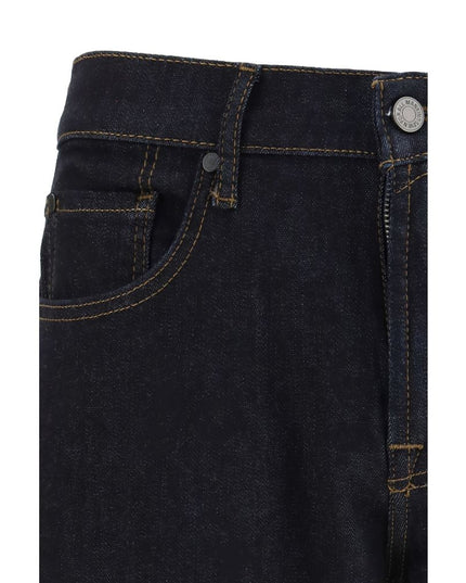 7FOR Blue Cotton Straight-Leg Jeans