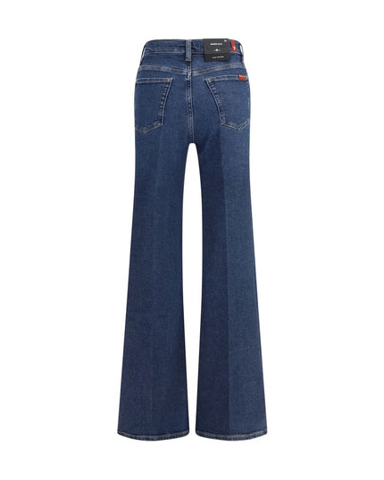7FOR Blue Cotton Flared Jeans