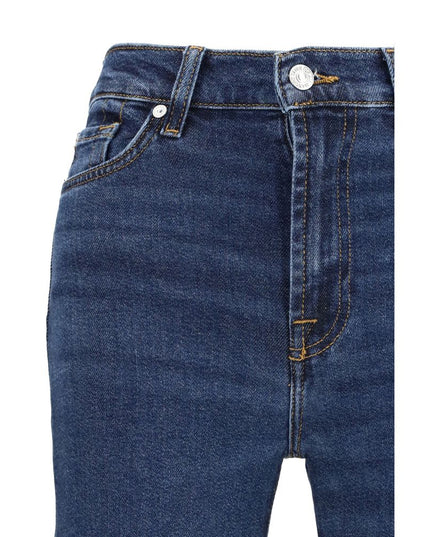 7FOR Blue Cotton Flared Jeans