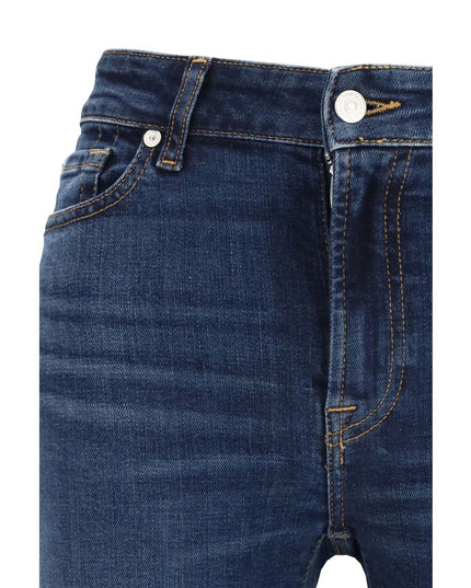 7FOR Blue Cotton Bootcut Jeans