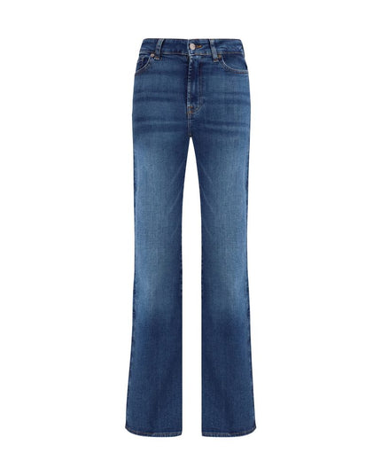 7FOR Blue Cotton Bootcut Jeans