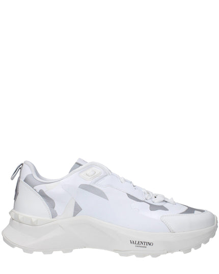 Valentino Garavani White Fabric Athletic Sneakers