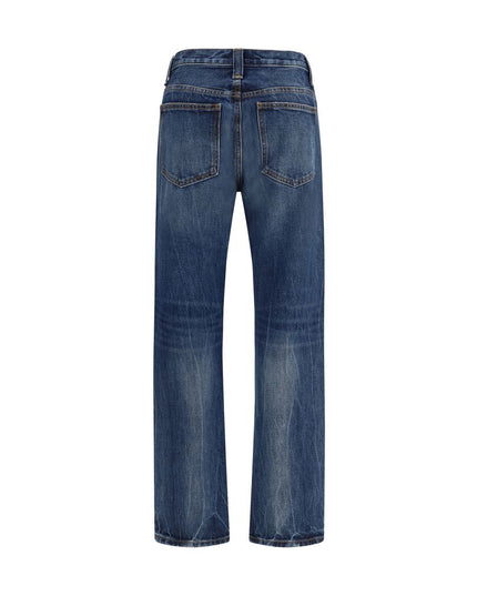Khaite Blue Cotton High-Waisted Jean