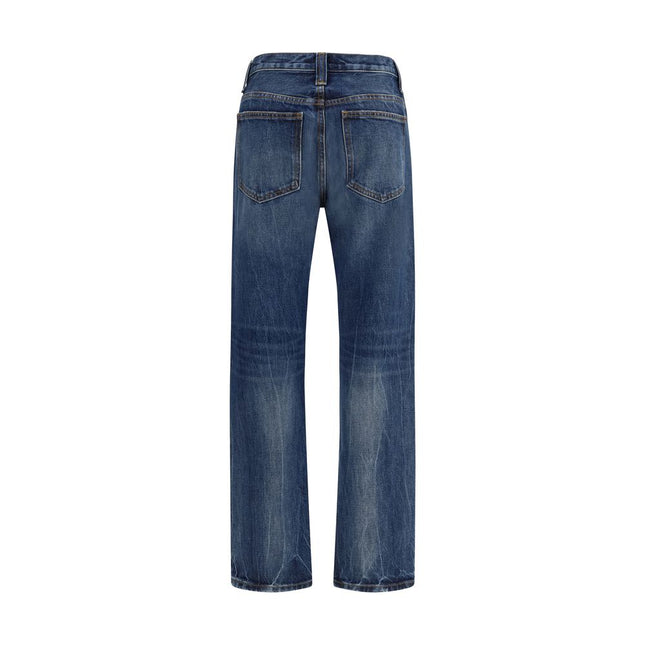 Khaite Blue Cotton High-Waisted Jean