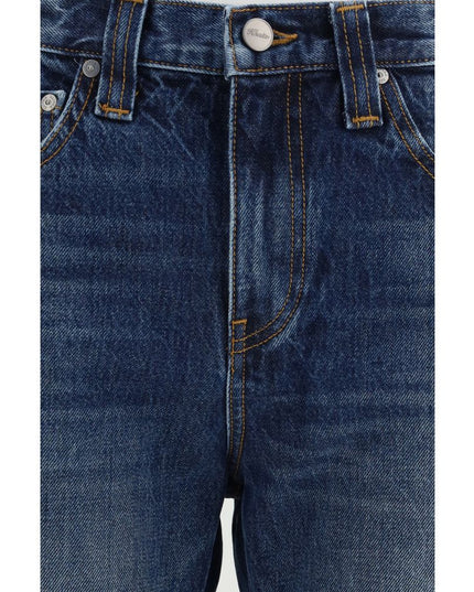 Khaite Blue Cotton High-Waisted Jean