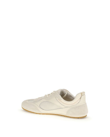 Tory Burch Cream Calf Leather Bos Taurus Low Top Sneakers