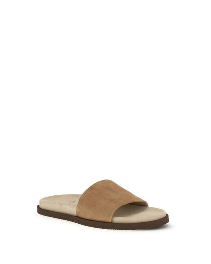 Brunello Cucinelli Beige Lamb Ovis Aries Aries Flat Sandals