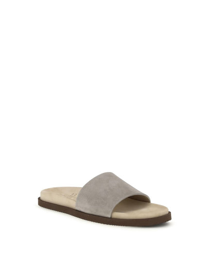 Brunello Cucinelli Gray Lamb Ovis Aries Aries Flat Sandals