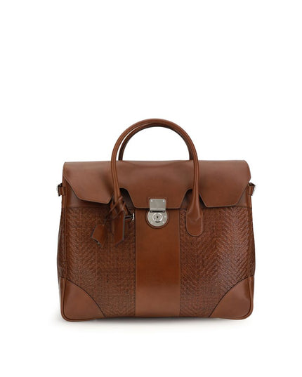 Brunello Cucinelli Brown Calf Leather Bos Taurus Shoulder Bag