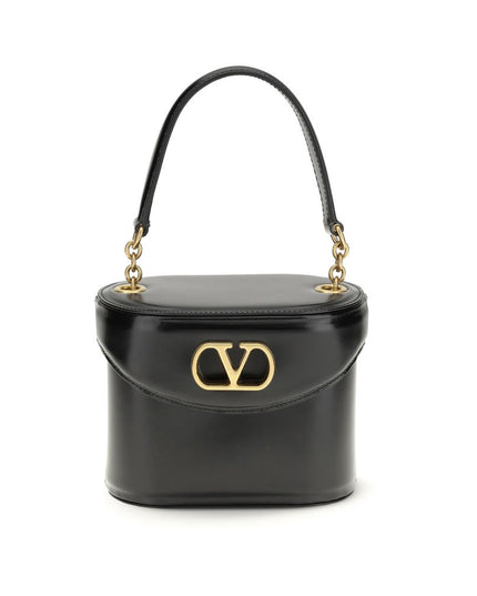 Valentino Garavani Black Calf Leather Bos Taurus Shoulder Bag