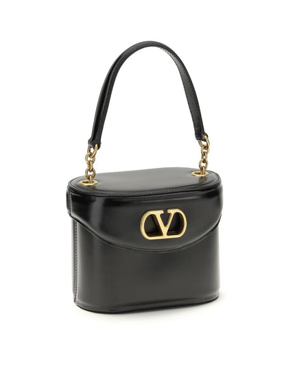 Valentino Garavani Black Calf Leather Bos Taurus Shoulder Bag