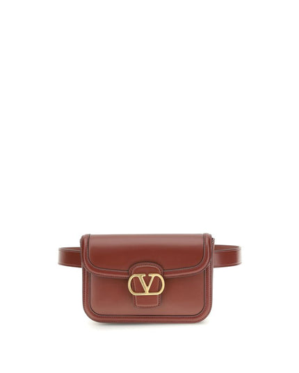 Valentino Garavani Bordeaux Calf Leather Bos Taurus Shoulder Bag