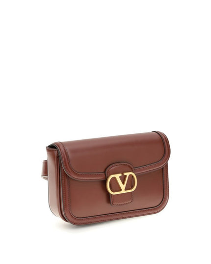 Valentino Garavani Bordeaux Calf Leather Bos Taurus Shoulder Bag