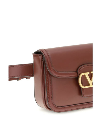 Valentino Garavani Bordeaux Calf Leather Bos Taurus Shoulder Bag