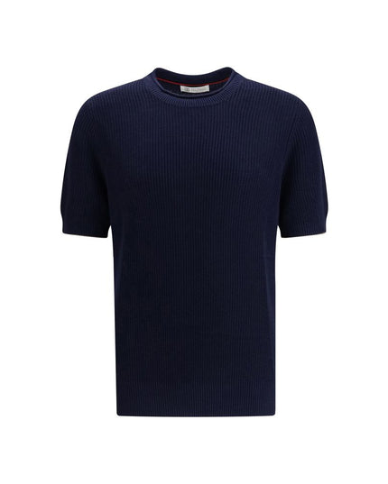 Brunello Cucinelli Blue Linen T-Shirt