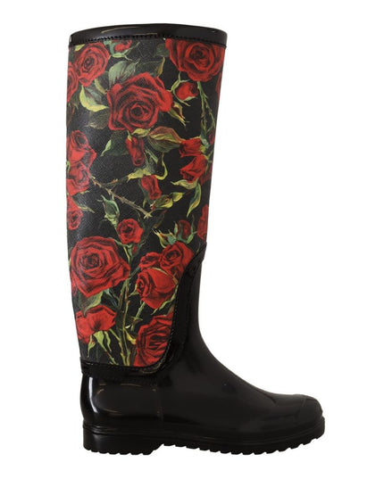 Dolce & Gabbana Black Polyvinyl Rain Boots