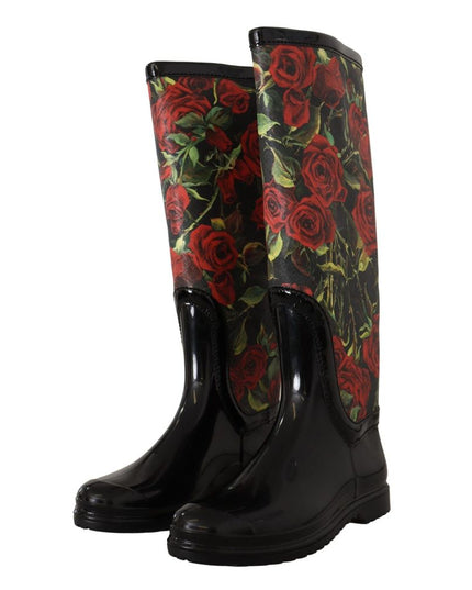 Dolce & Gabbana Black Polyvinyl Rain Boots