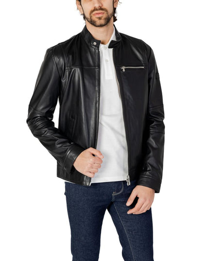Peuterey Black Leather Jacket