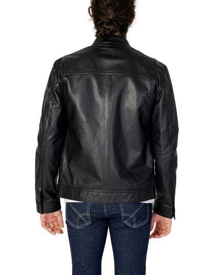 Peuterey Black Leather Jacket