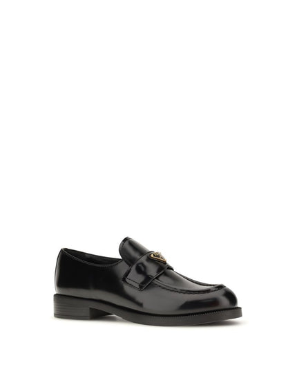 Prada Black Calf Leather Bos Taurus Slip-On Loafers