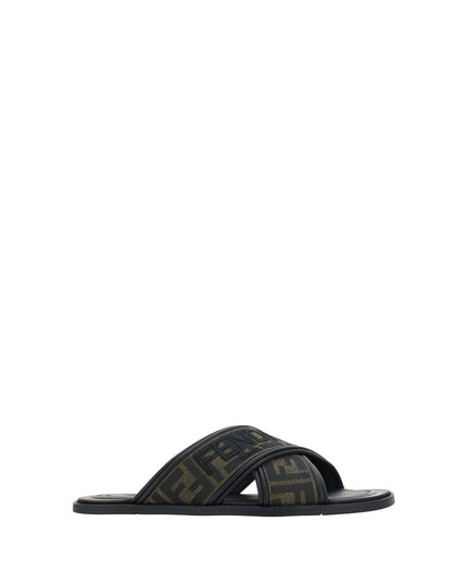 Fendi Black Rubber Slippers