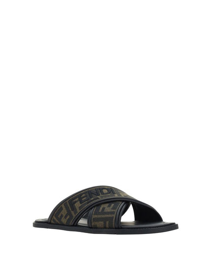Fendi Black Rubber Slippers