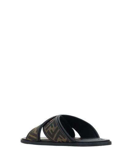 Fendi Black Rubber Slippers