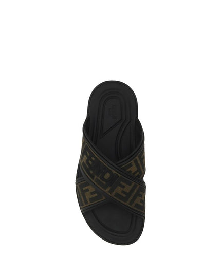 Fendi Black Rubber Slippers