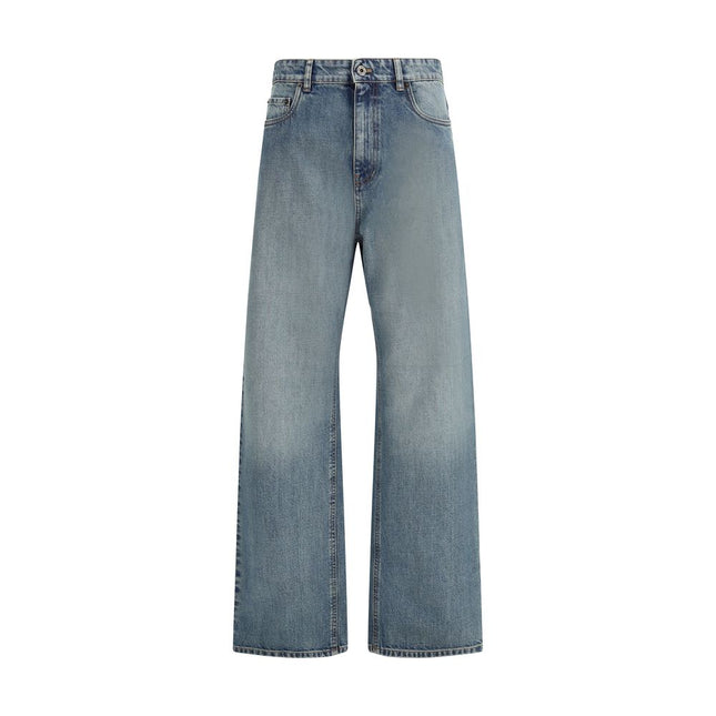Miu Miu Blue Cotton Straight-Leg Jeans