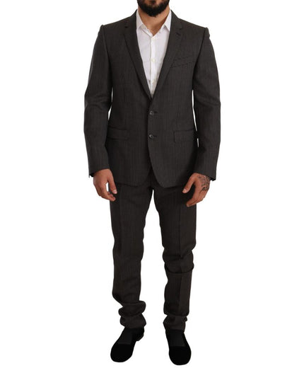 Dolce & Gabbana Black Virgin Wool Two-Piece Suit