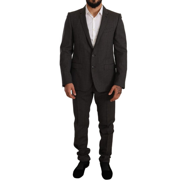Dolce & Gabbana Black Virgin Wool Two-Piece Suit