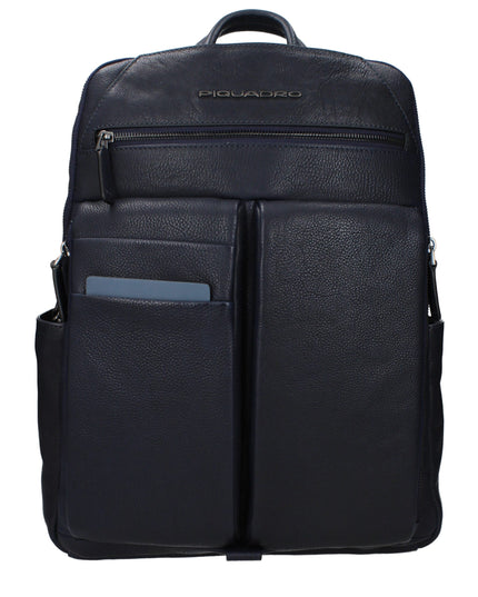Piquadro Blue Leather Backpack