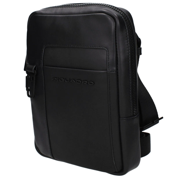 Piquadro Black Leather Crossbody Bag