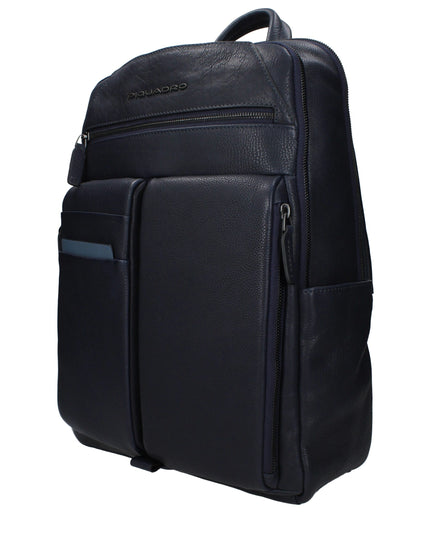 Piquadro Blue Leather Backpack