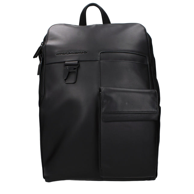 Piquadro Black Leather Backpack