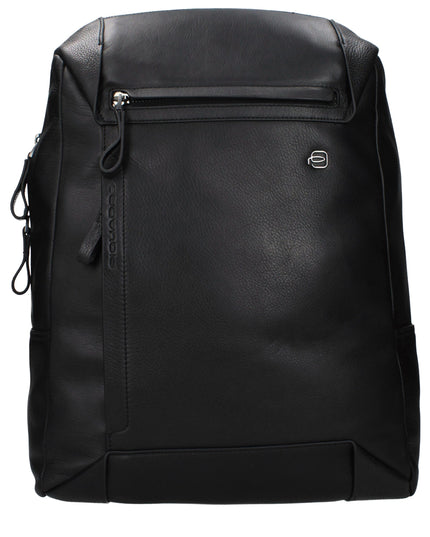 Piquadro Black Leather Backpack