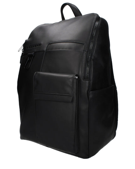 Piquadro Black Leather Backpack