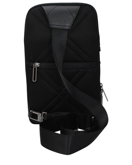 Piquadro Black Fabric Crossbody Bag