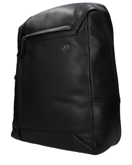 Piquadro Black Leather Backpack