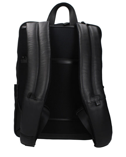 Piquadro Black Leather Backpack