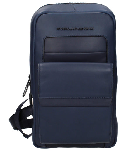 Piquadro Blue Leather Backpack