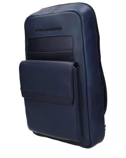 Piquadro Blue Leather Backpack