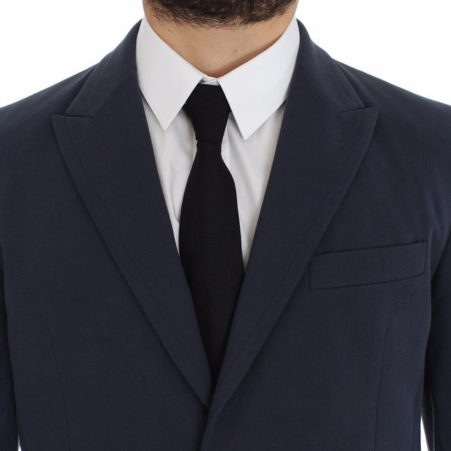 Dolce & Gabbana Blue Cotton Stretch Casual Blazer