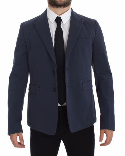 Dolce & Gabbana Blue Cotton Stretch Casual Blazer