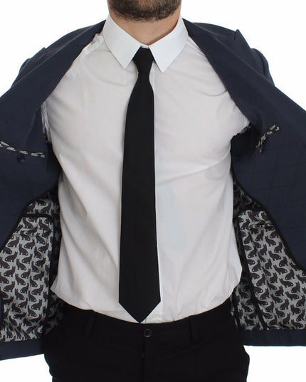 Dolce & Gabbana Blue Cotton Stretch Casual Blazer